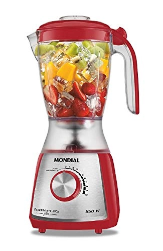 Liquidificador Eletronic Filter Inox Premium Mondial L 74 10 Velocidades 700w ? Vermelho/inox