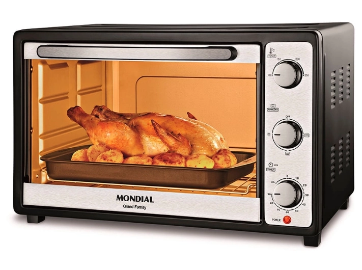 Forno Elétrico 48l Mondial Com Timer Grand Family Fr 18 Preto E Inox 127v