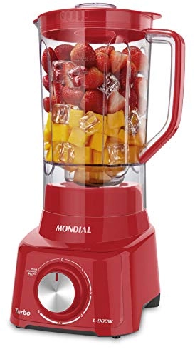 Liquidificador Mondial L-900, 5 Vel + Pulsar, 900W, Vermelho - 220V