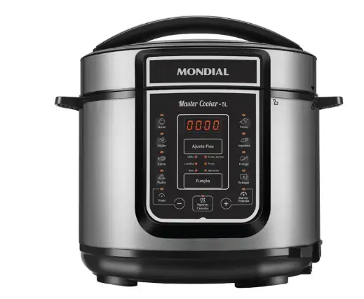 Panela Pressao Mondial 5l Pe38 Digital 4155 01 Inox/preto 110 Volts