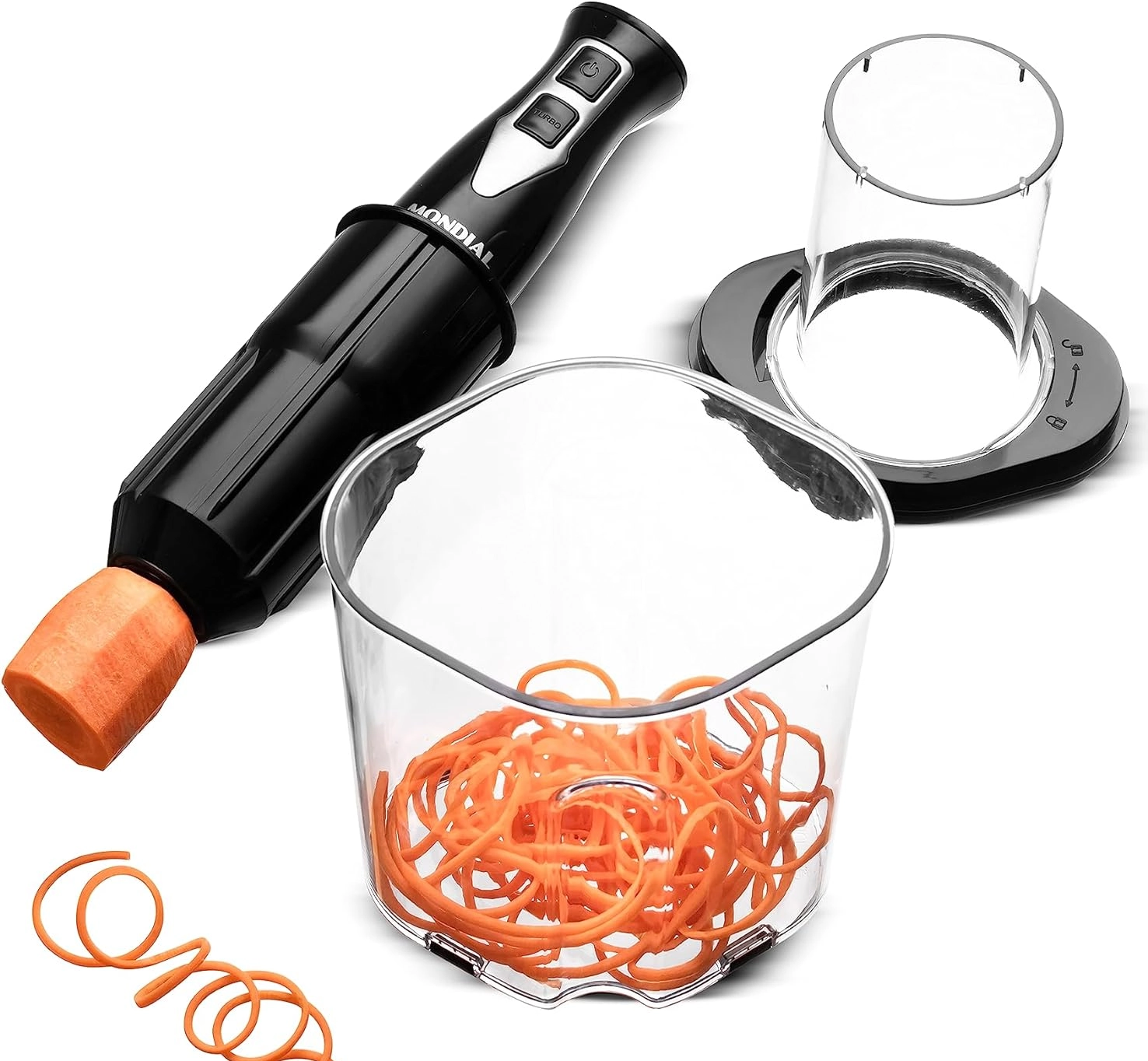 Mixer e Cortador de Legumes Mondial Spiralizer Duo 2 em 1 CS03 350W 127V 1,5L Preto 3 Lâminas