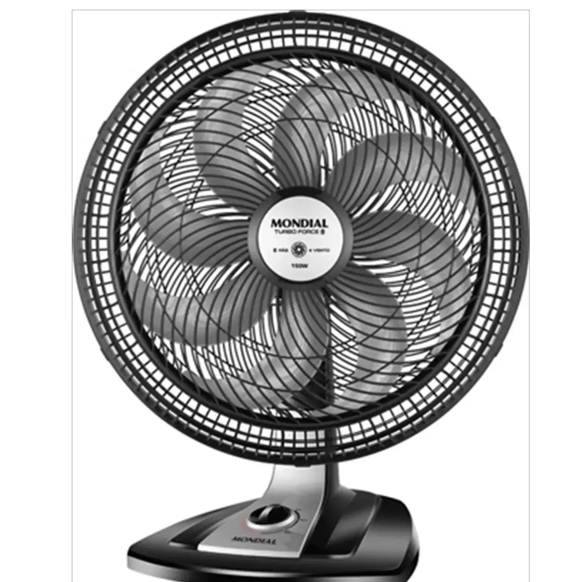 Ventilador de Mesa Mondial VTX-50-8P Turbo Preto e Prata - 50cm 3 Velocidades 110V