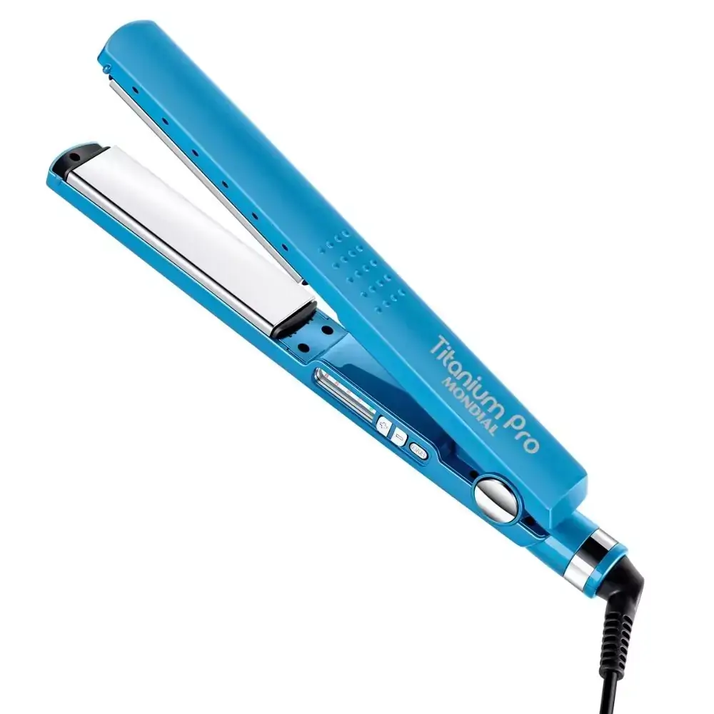 Prancha de Cabelo Profissional Mondial Titanium Pro P-28 - 230°C - com Display Digital - Chapinha em Titânio - BIVOLT