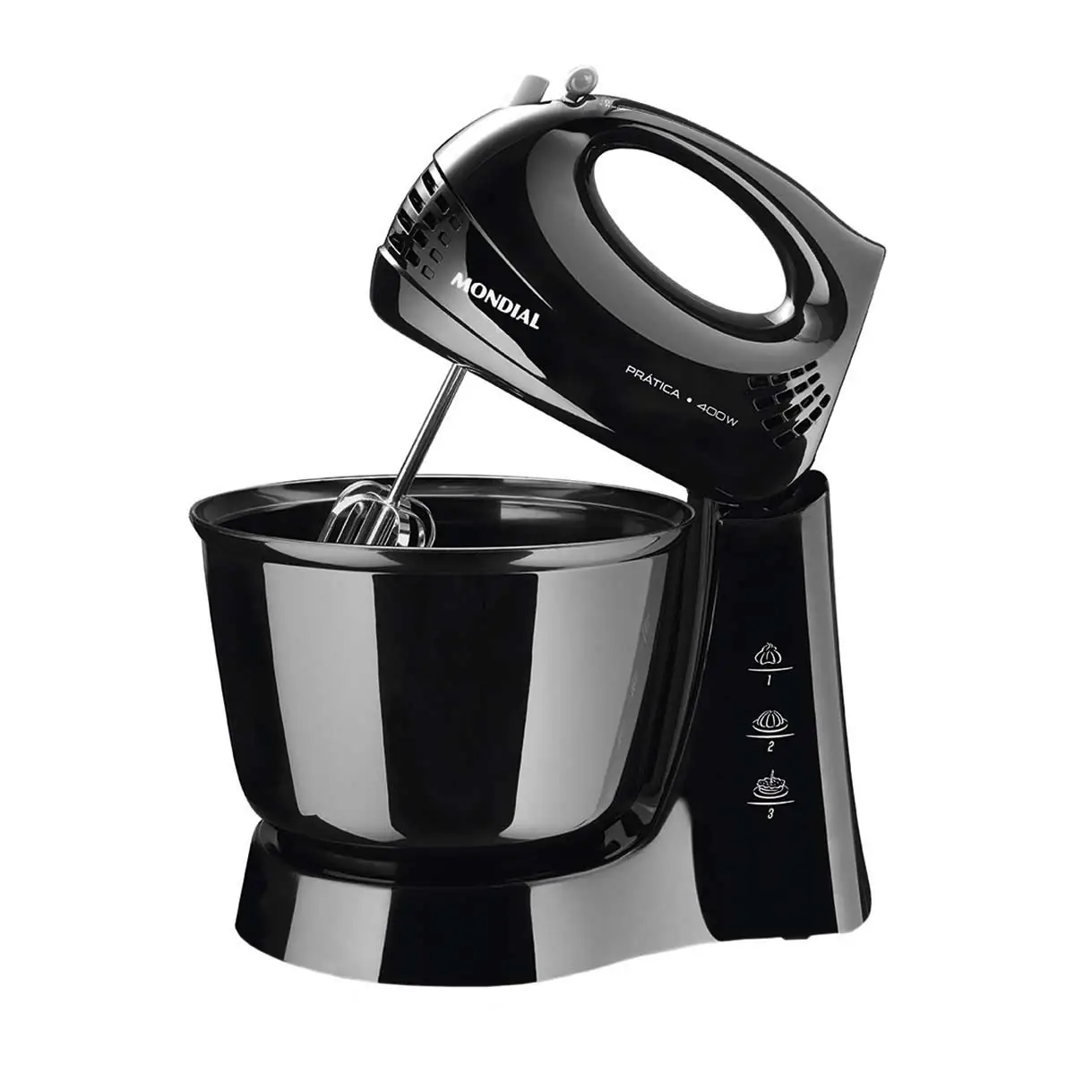 Batedeira Orbital Mondial B-44-B 3 Velocidades Preta 400W 110V