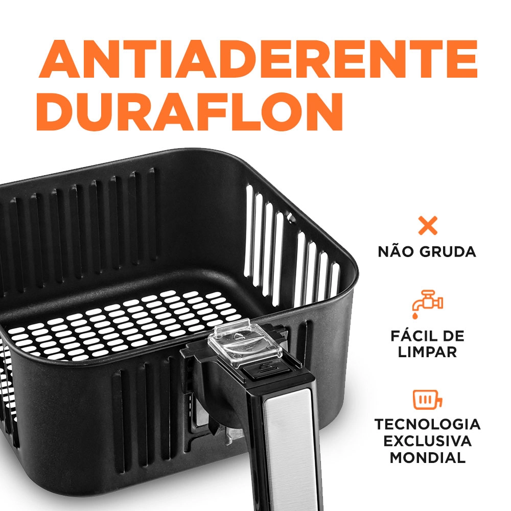 Fritadeira sem Óleo Air Fryer Mondial 5L Preto com Inox AFN-50 110V