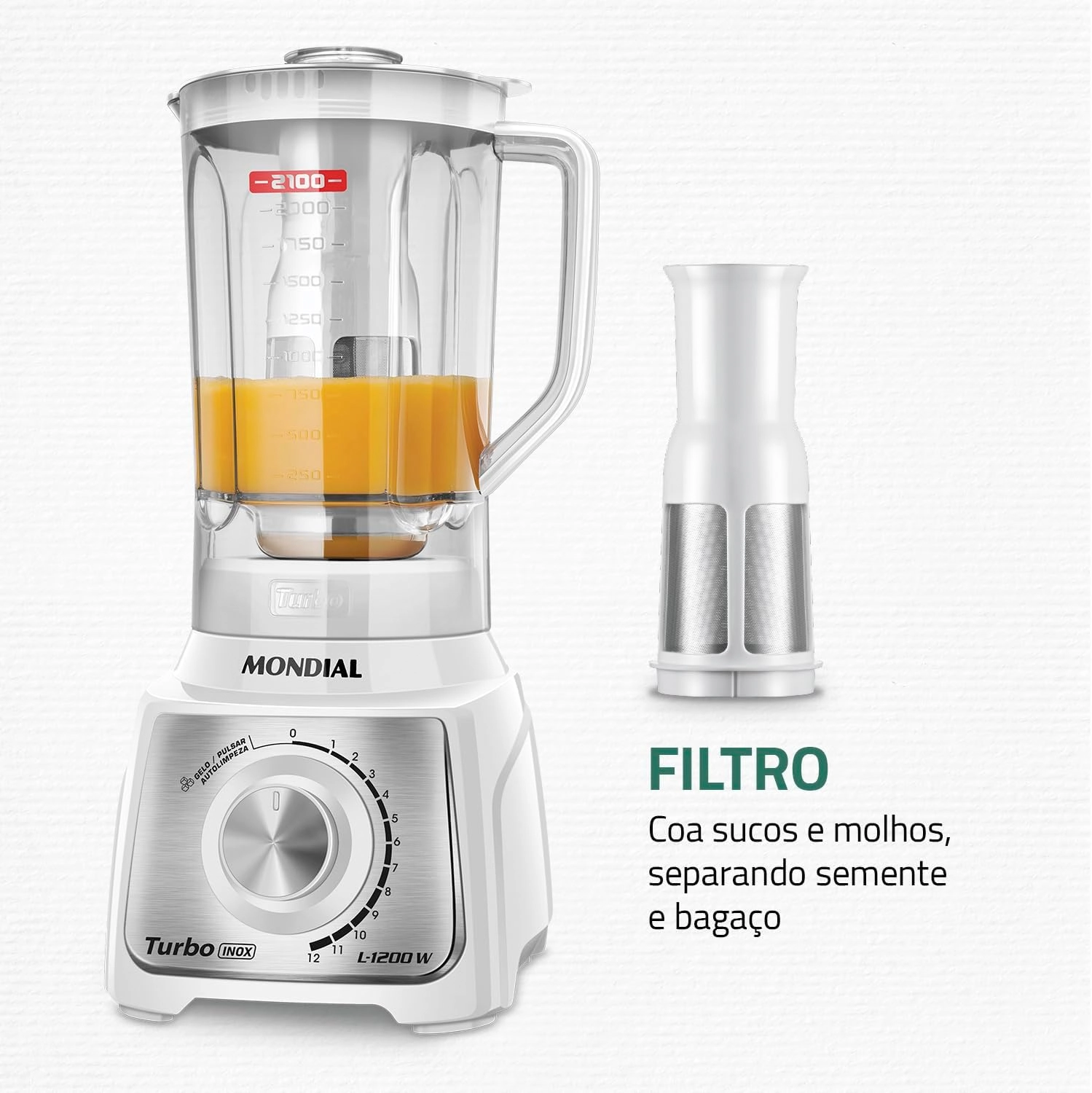 Liquidificador Mondial Turbo Inox 12v L