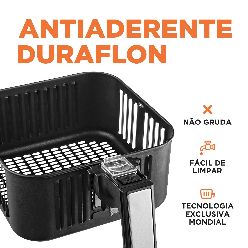Fritadeira Elétrica Sem Óleo Mondial 4 Litros Preta 127V AFN-40-FB 7805-01 - 110V
