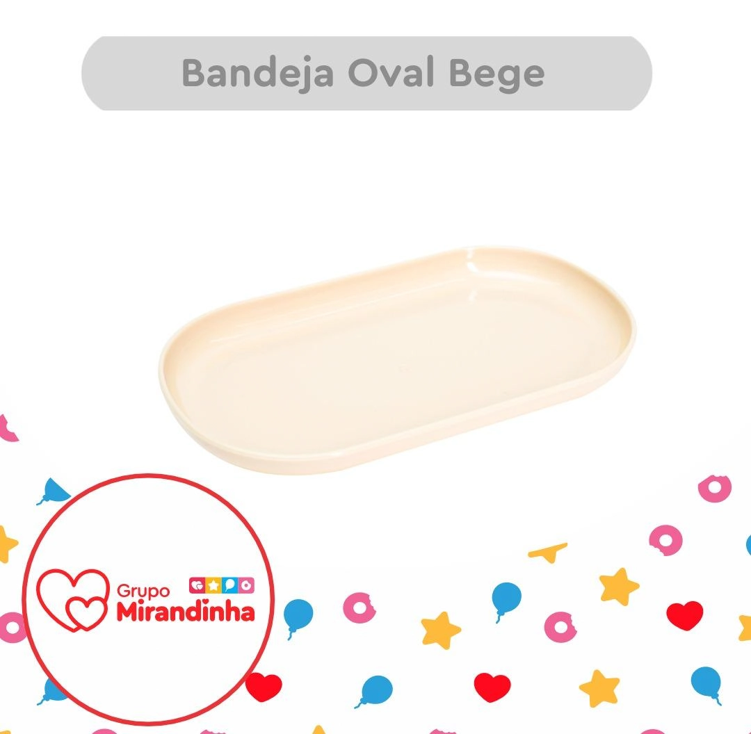 Bandeja Oval Bege 220x130mm Mirandinha