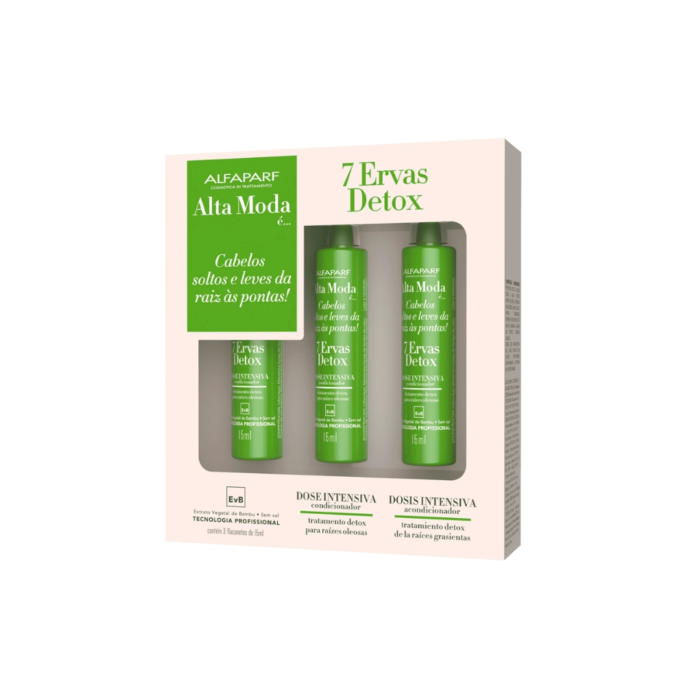 Ampola Alfaparf Alta Moda Detox 7 Ervas 15ml Com 3 Unidades