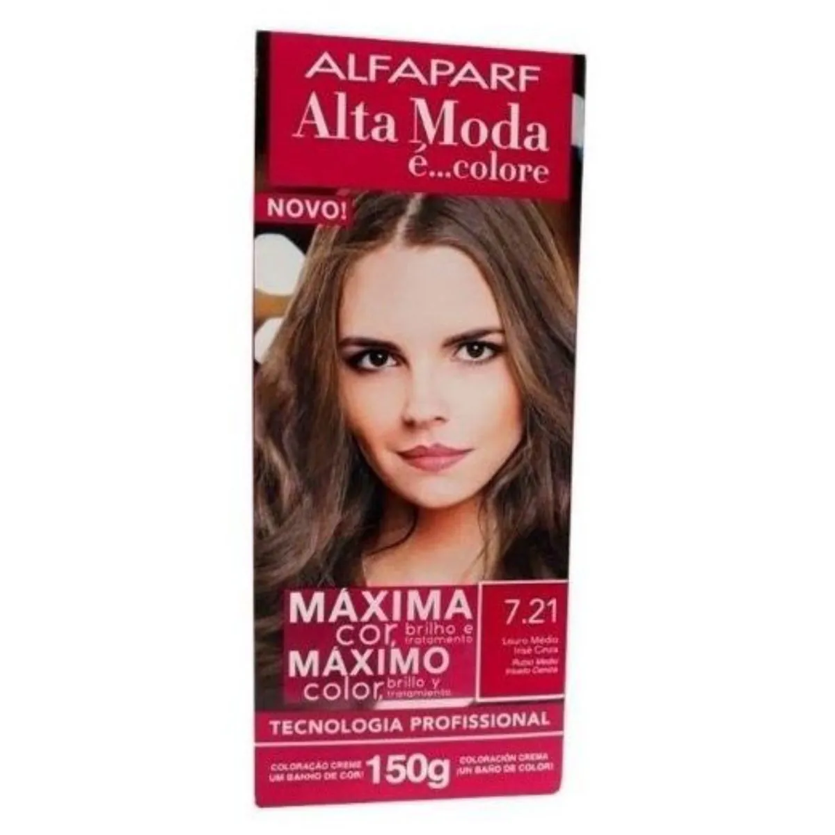 Tintura alta Moda 7.21 Louro Médio Irisé Cinza 150g