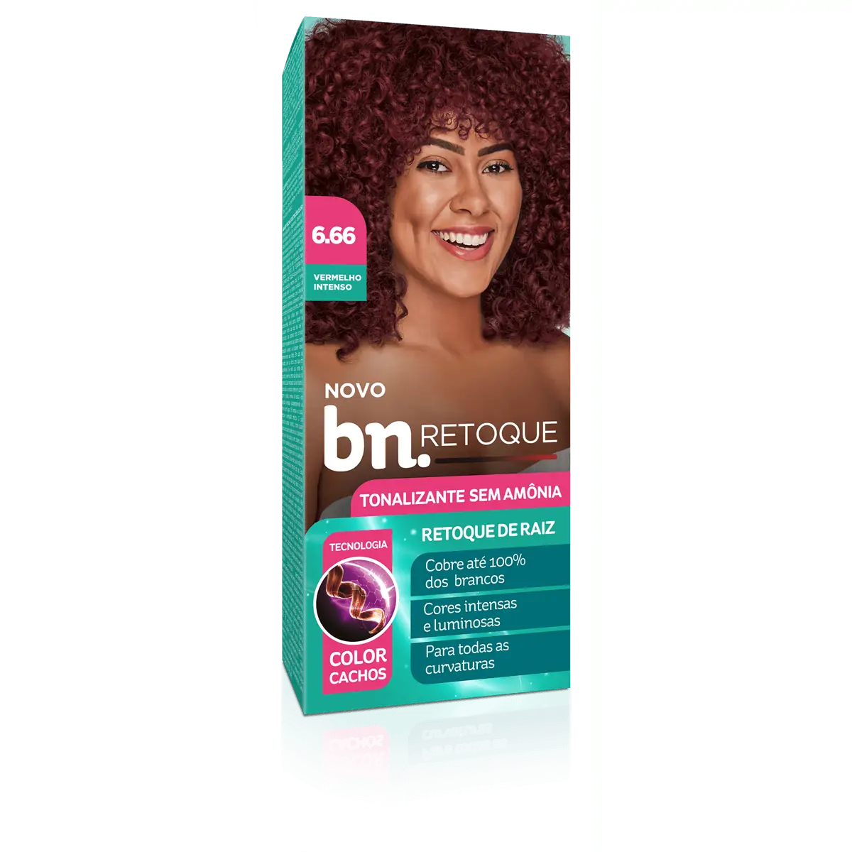 Tonalizante Vermelho Intenso 6.66 Sem Amônia 90g bn.Cachos