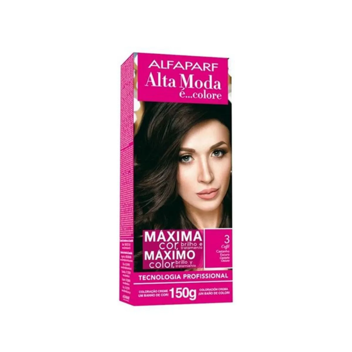 Kit Coloração Permanente Creme 3.0 Castanho Escuro Alfaparf Alta Moda
