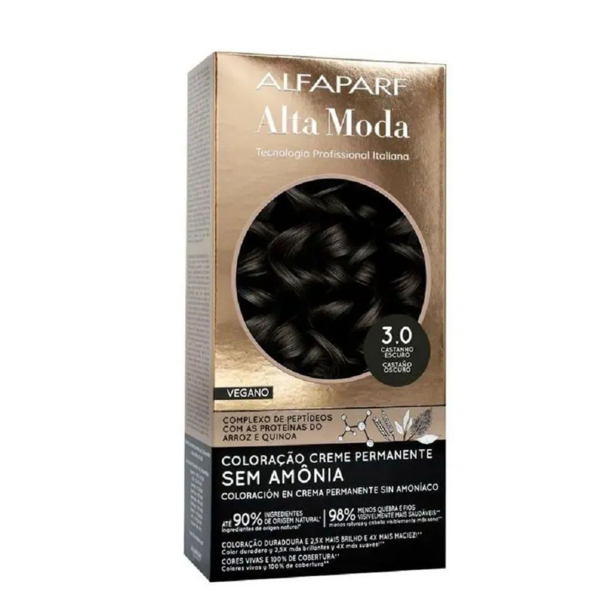Kit Coloração Permanente Creme 5.0 Castanho Claro Alfaparf Alta Moda