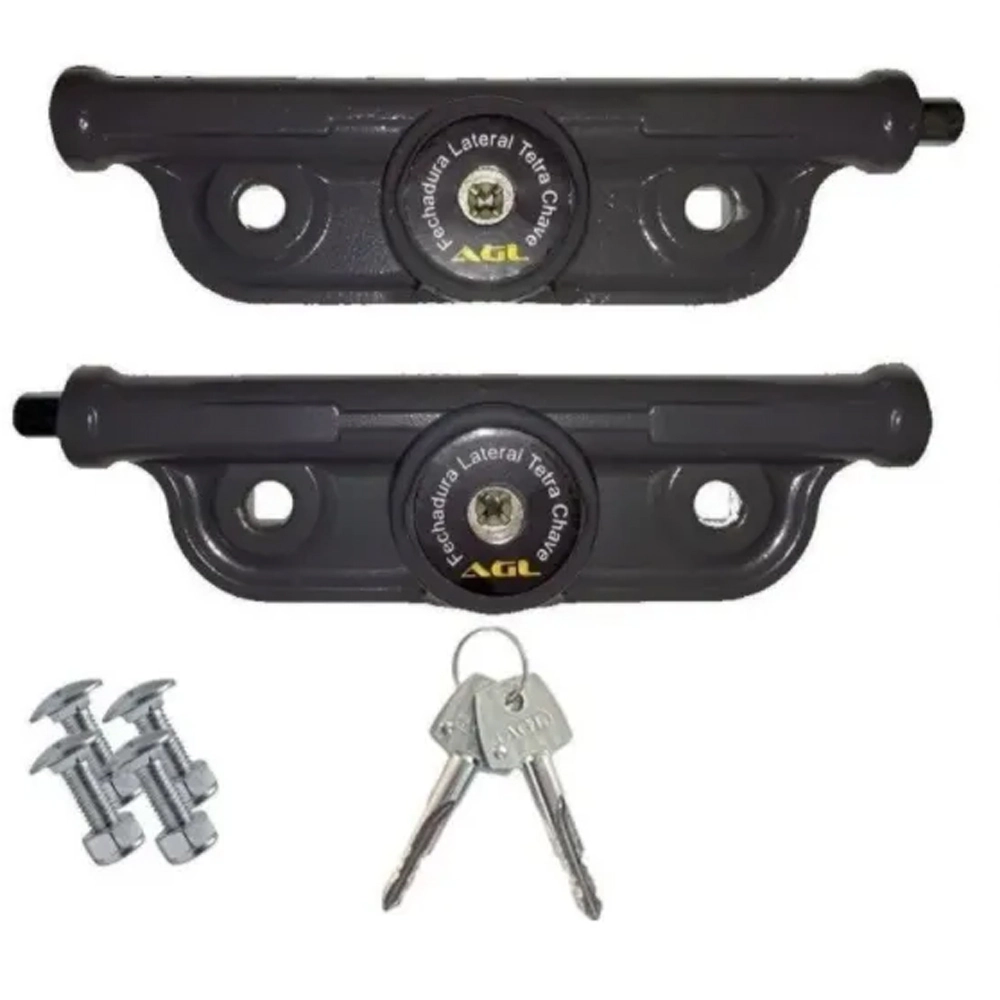 Fechadura Trava Lateral Porta Bascu Enrolar Tetra Preta Agl