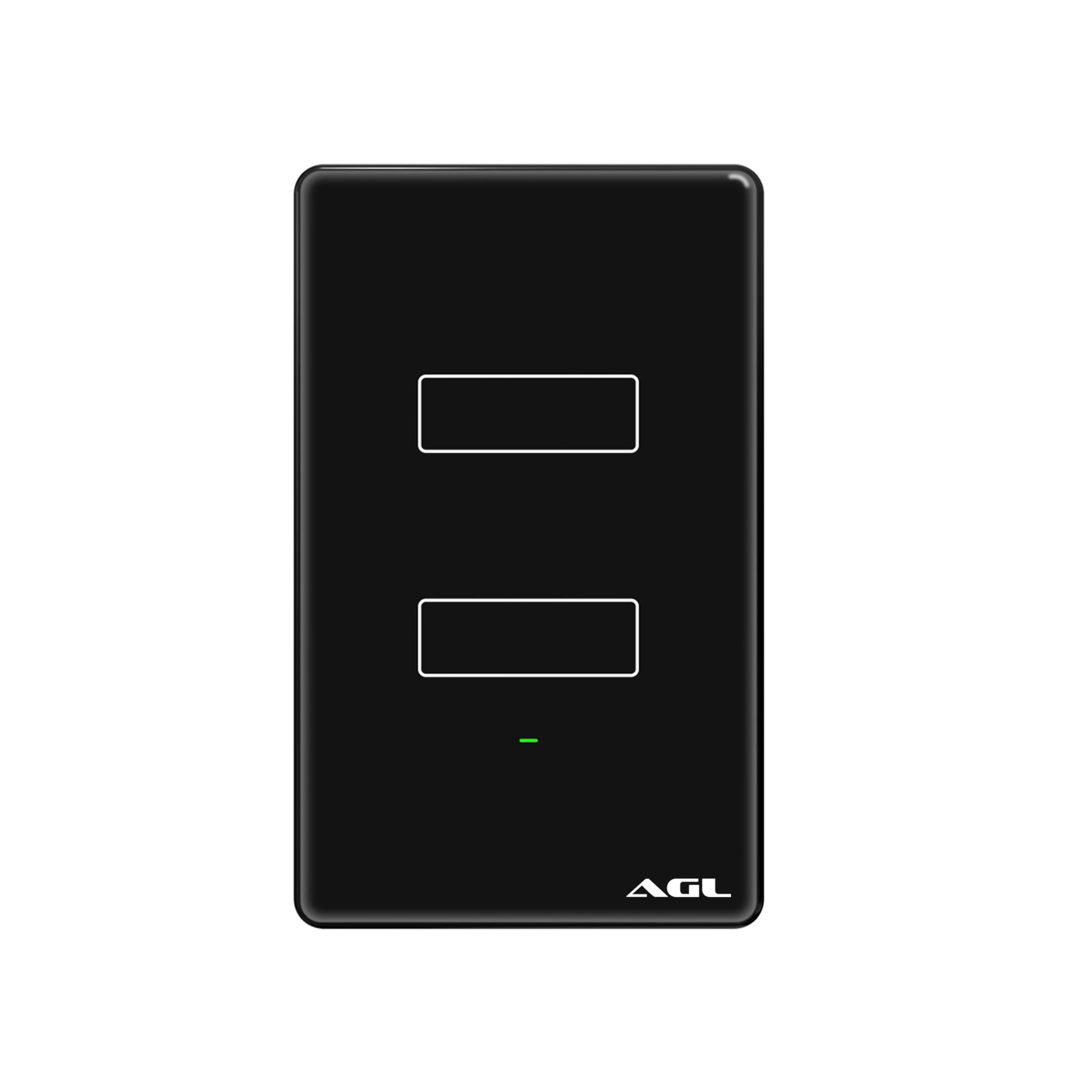Interruptor Duplo Inteligente Simples M10A Preto Retangular AGL Home