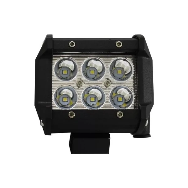 Farol de Milha Super Led Barra Preto 6 Leds 18w Quadrado - ELETRICWAY TG0802009