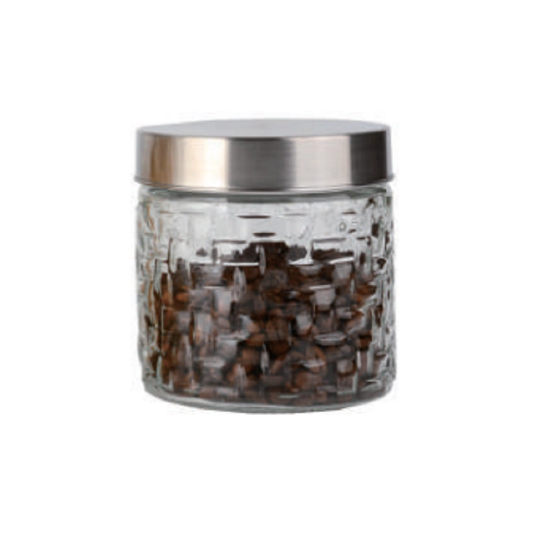 Pote Vidro Class Home Rattan C/ Tampa Inox Casual 800ml