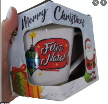 Caneca Porcelana 250ml Natal