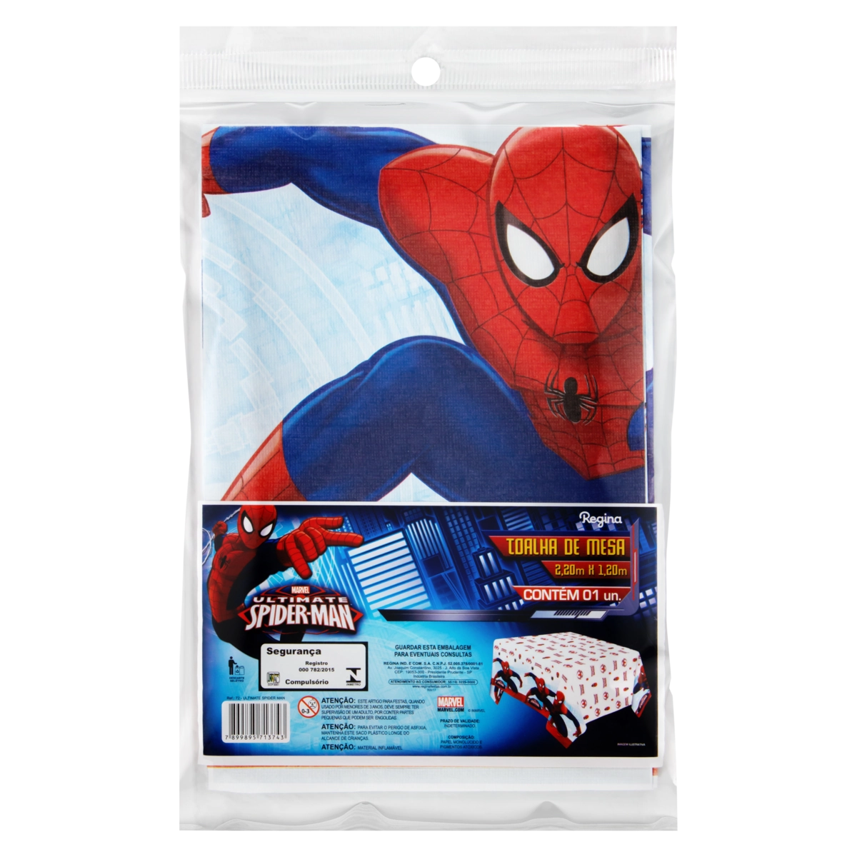 Toalha De Mesa Descartável Ultimate Spider Man Regina 2,20m X 1,20m Pacote