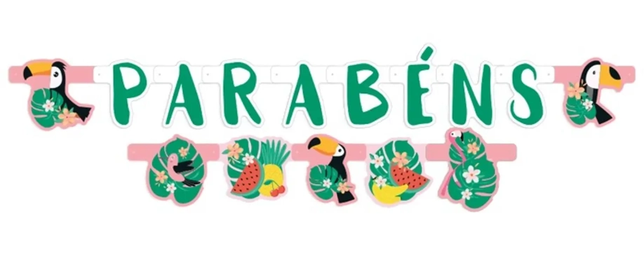 Faixa Parabens Festa Tropical R640 Regina