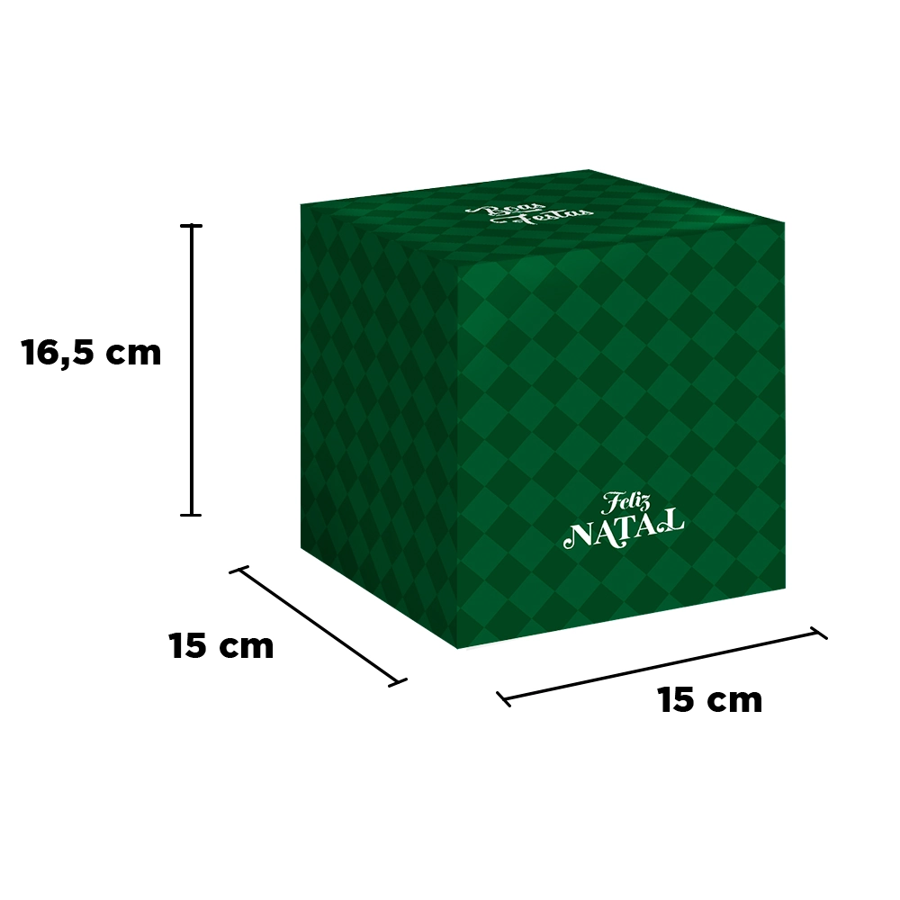 Caixa Panetone 16,5x15x15 Verde Natal Origem Regina