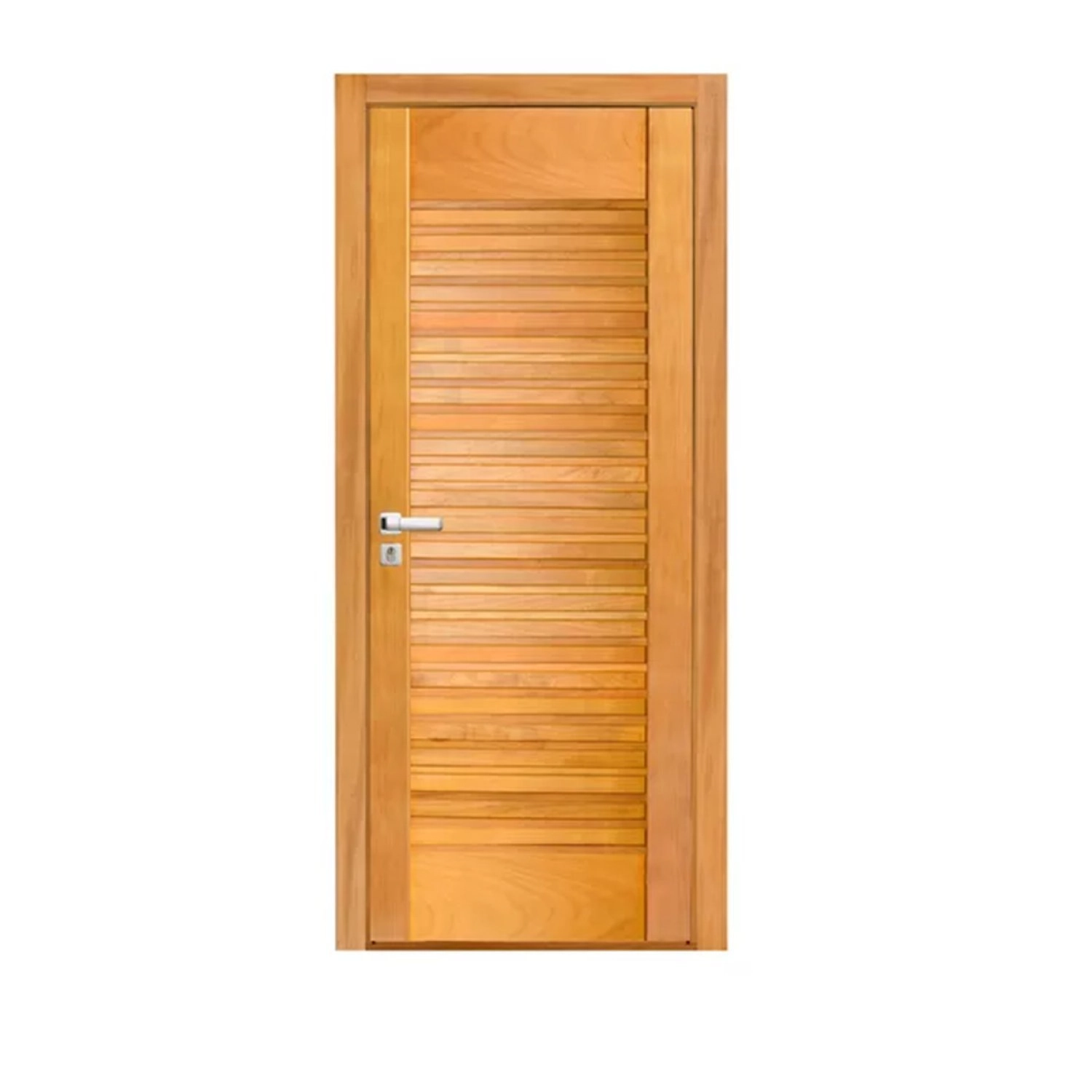 Kit Porta 74,5x215cm Suiça Tauari Mapaf Abertura Esquerda Marrom Claro