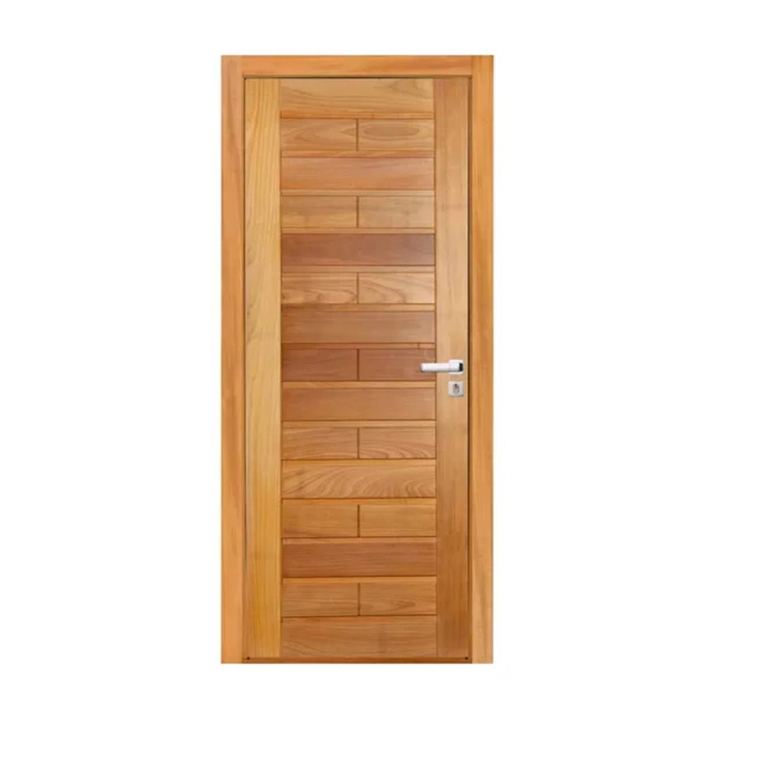 Kit Porta 64,5x215cm Italia Tauari Mapaf Abertura Esquerda Marrom Claro