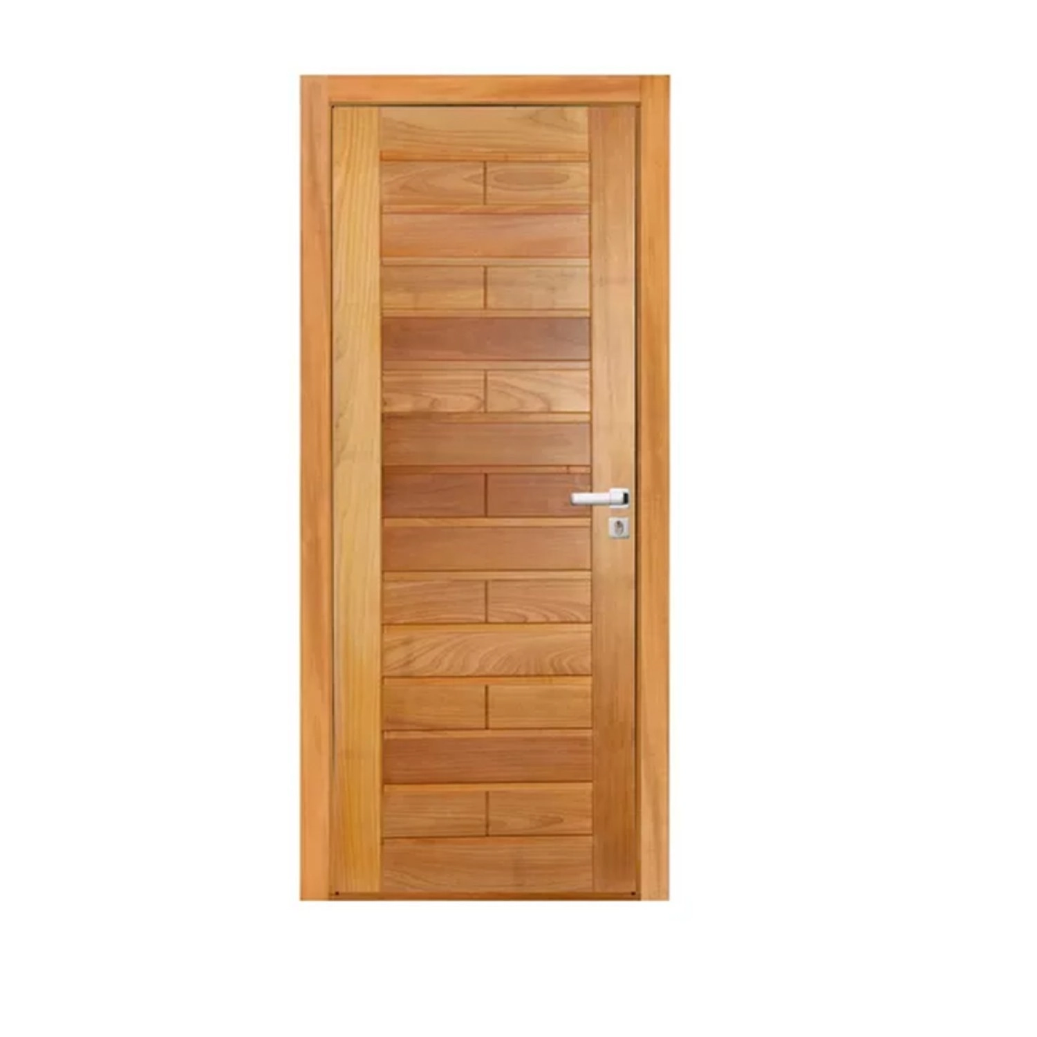 Kit Porta 84,5x215cm Italia Tauari Lado Direito Mapaf Marrom Claro