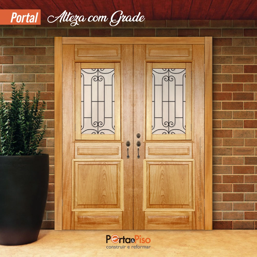 Kit Portal Duplo Alteza Com Grade Mapaf 190x215cm