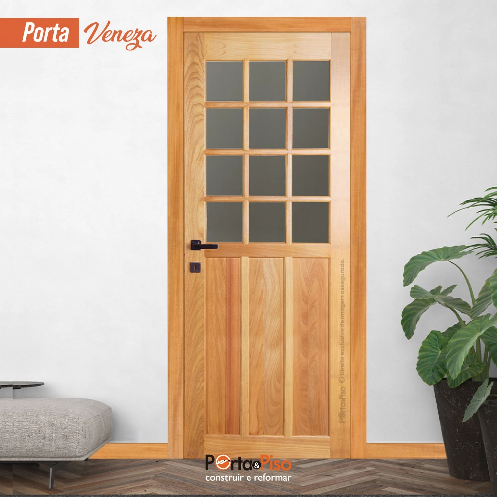 Kit Porta Veneza S/ Vidro Tauari Mapaf 215x94,5 Abertura Lado Direito