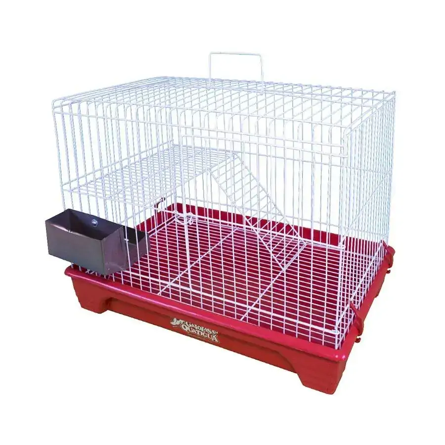 Gaiola Para Roedores Branca E Vermelha Para Chinchilas Quatiguã 40cm X 51,5cm X 38cm Un