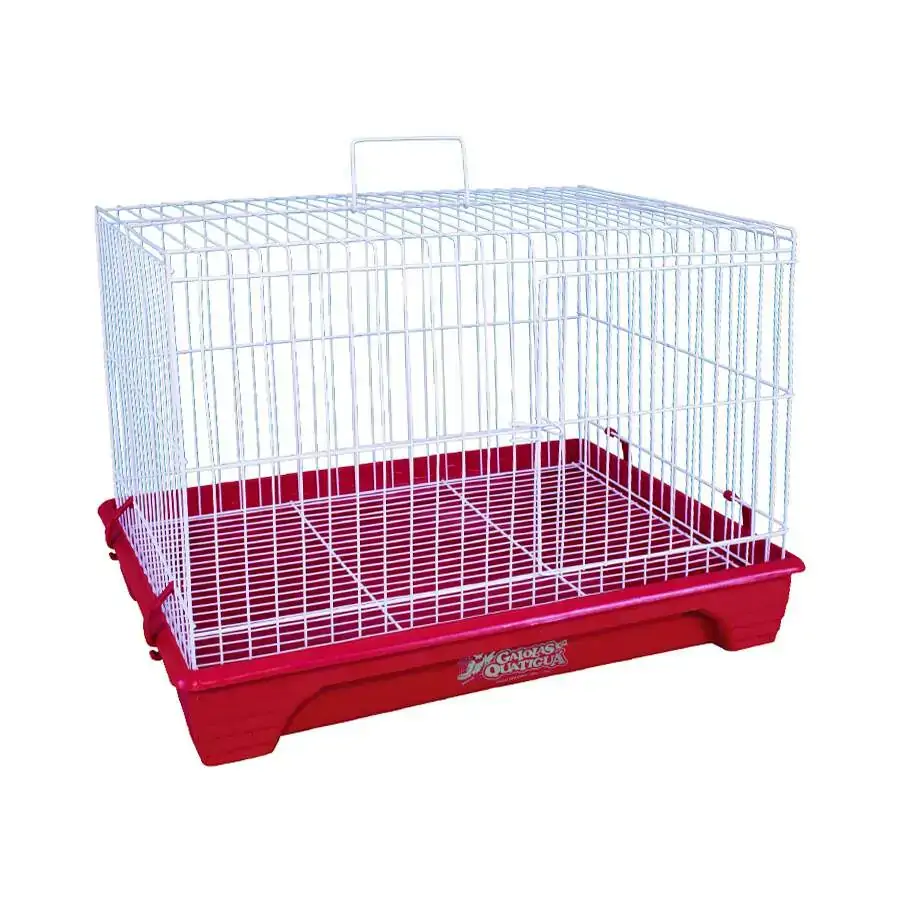 Gaiola Branca E Vermelha Para Coelhos Quatiguã 51,5cm X 40,5cm X 35cm Un