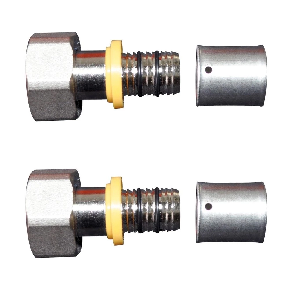 Kit 2 Conexão Fixa Fêmea 1/2 P/ Gás 16mm Pex Multicamadas