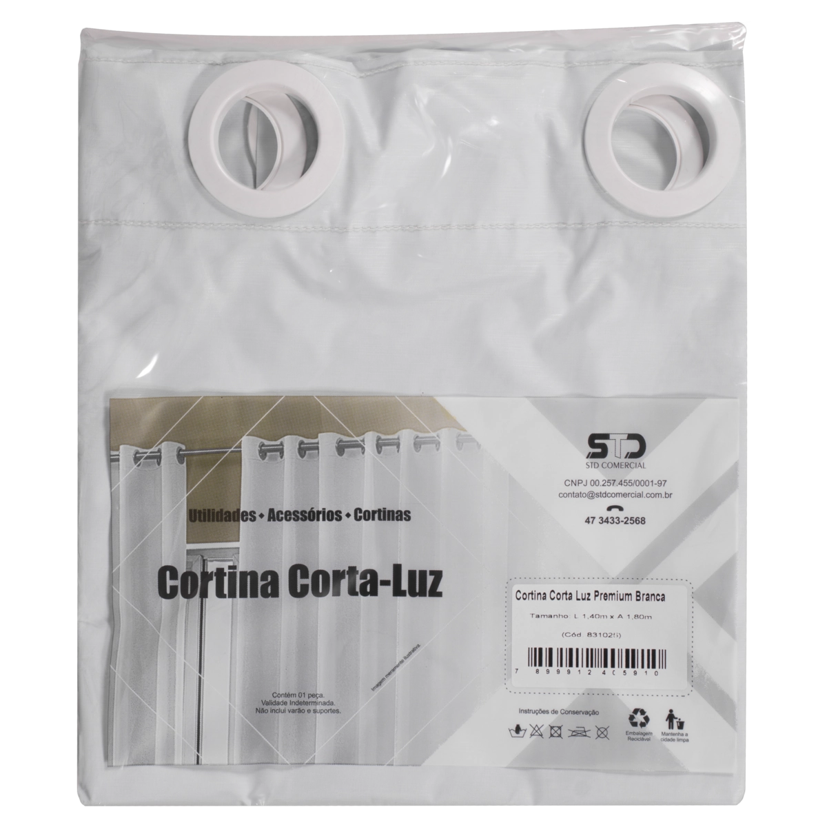 Cortina Corta Luz Branca Premium Std 1,40m X 1,80m