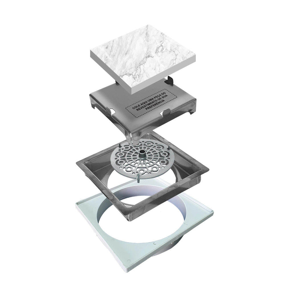 Ralo Quattro Oculto Inox 10x10 Cm