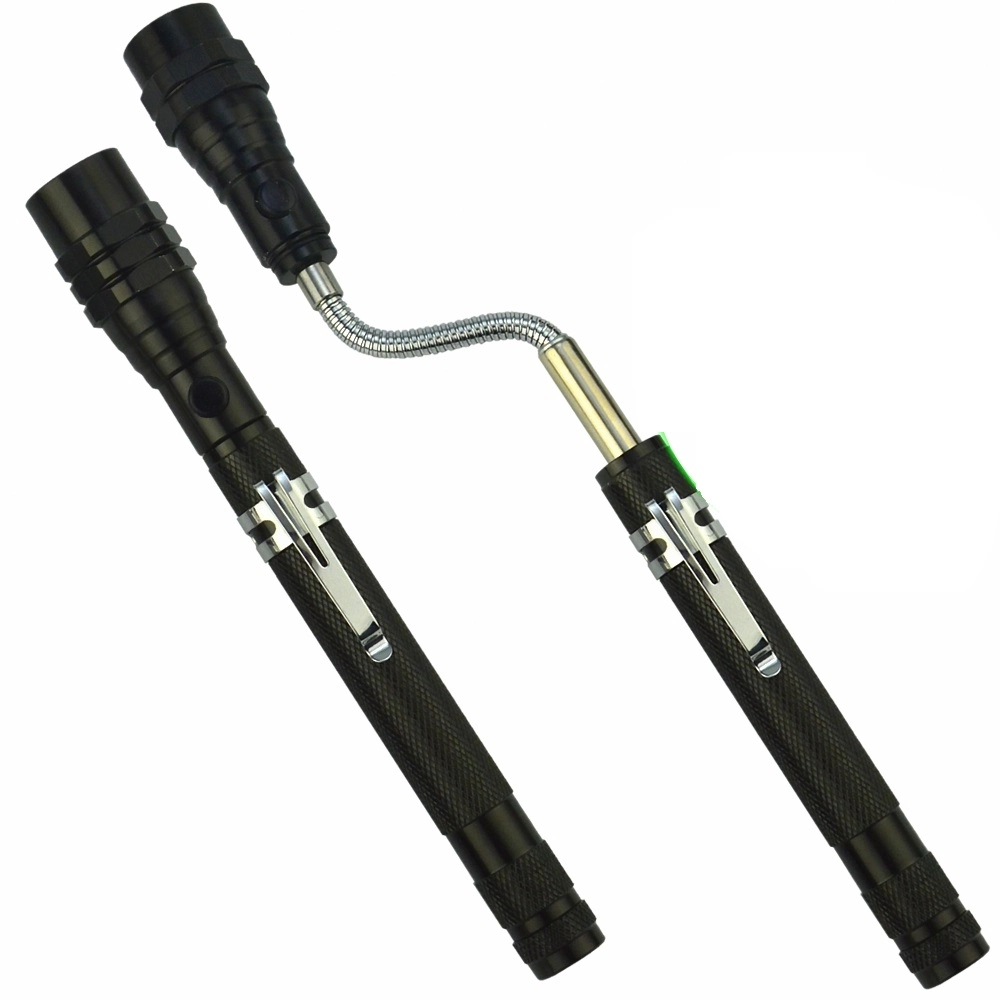 Lanterna De Led Telescópica Flexível Laser Pointer Com Imã Preto + Chaveiro Cbrn16310