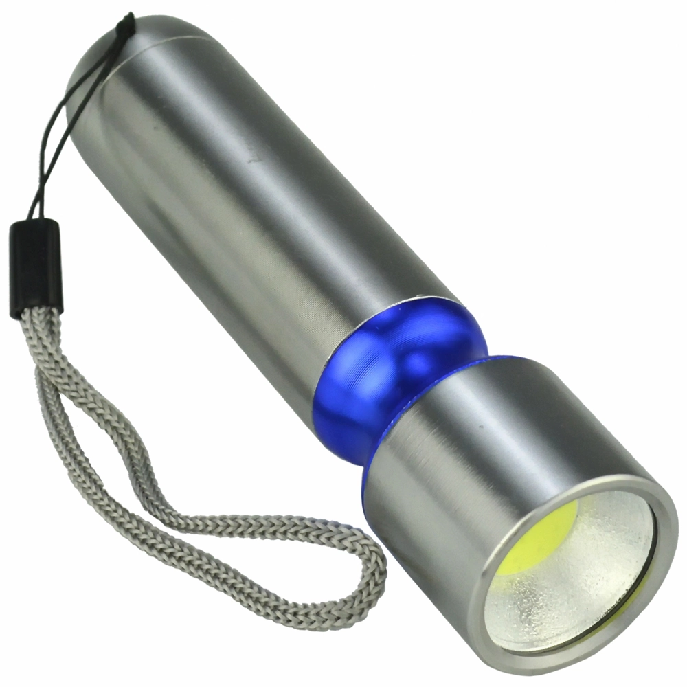 Mini Lanterna De Led Cob A Pilhas Azul Cbrn16518