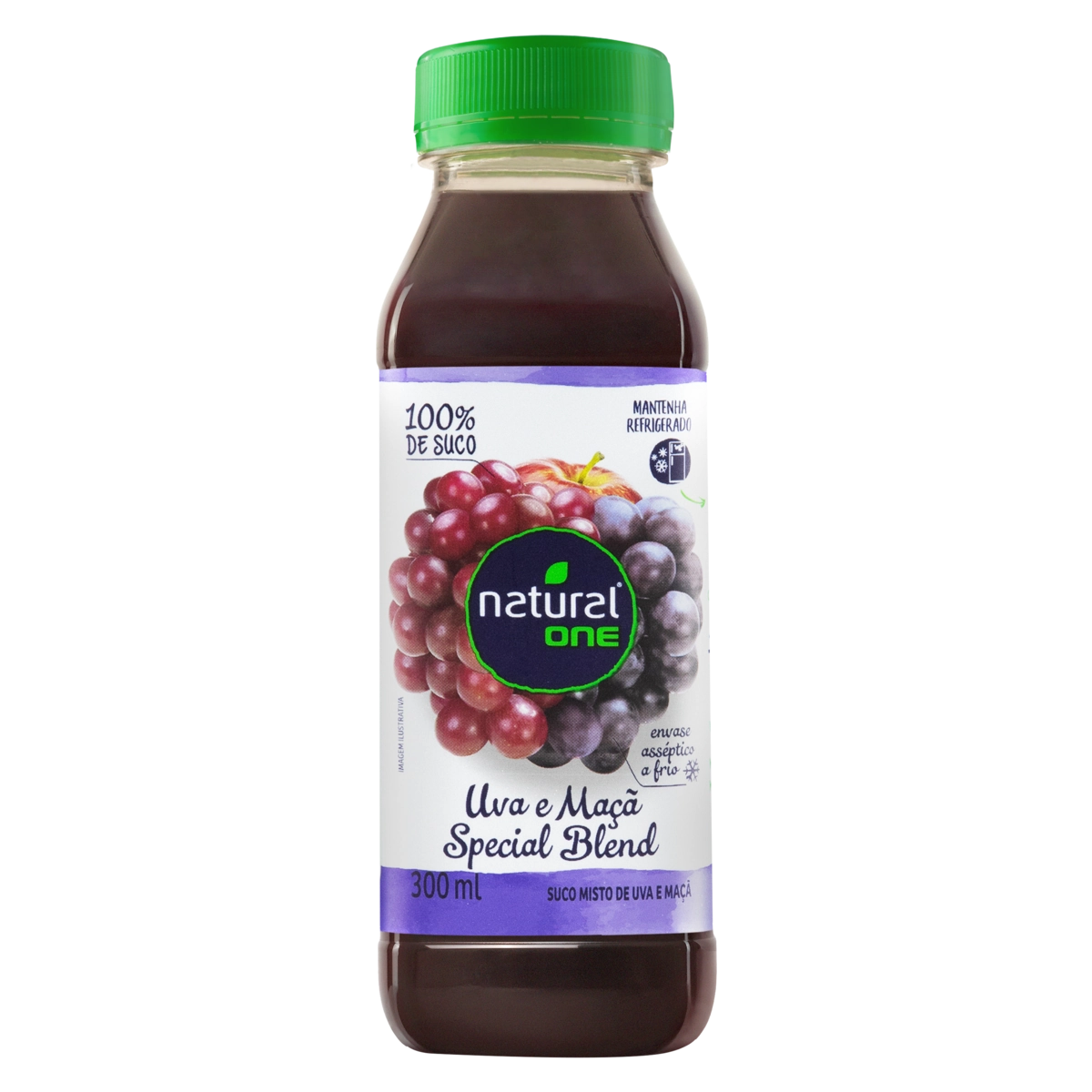 Suco Uva E Maçã Natural One Refrigerado Garrafa 300ml