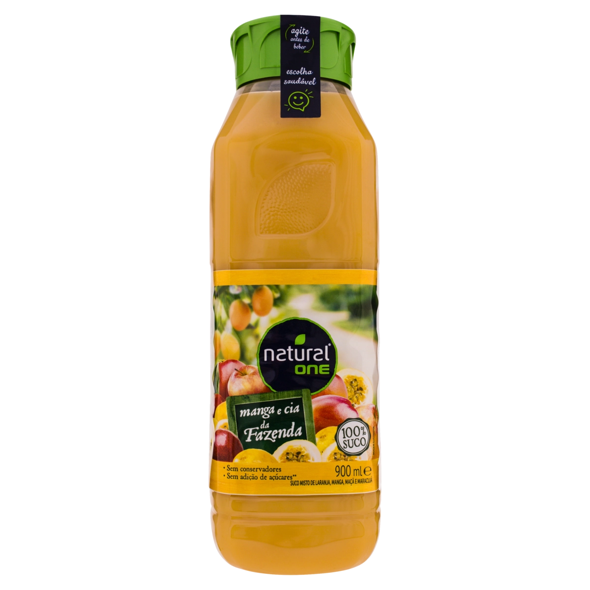 Suco Laranja, Manga, Maçã E Maracujá Natural One Garrafa 900ml
