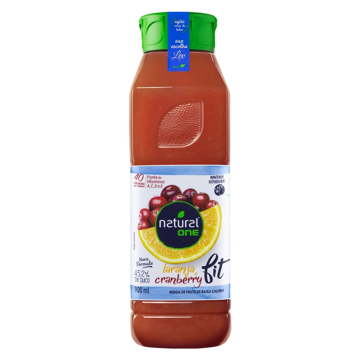 Fardo 6 Unidades Pet 900ml Bebida De Fruta De Baixa Caloria Laranja E Cranberry Fit