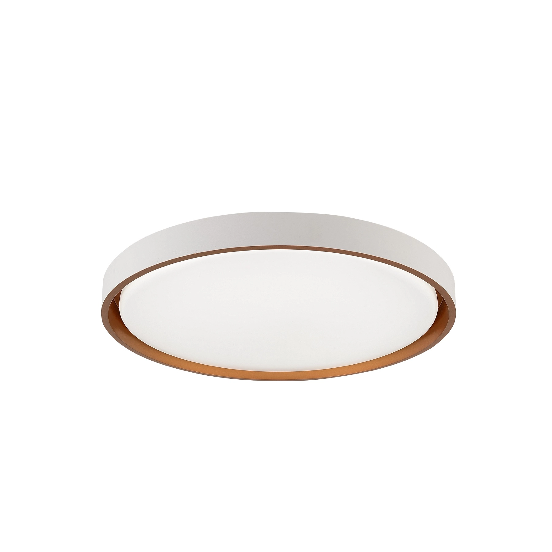 Plafon LED Redondo Branco e Dourado 51cm Plástico e Aço Montana Hevvy