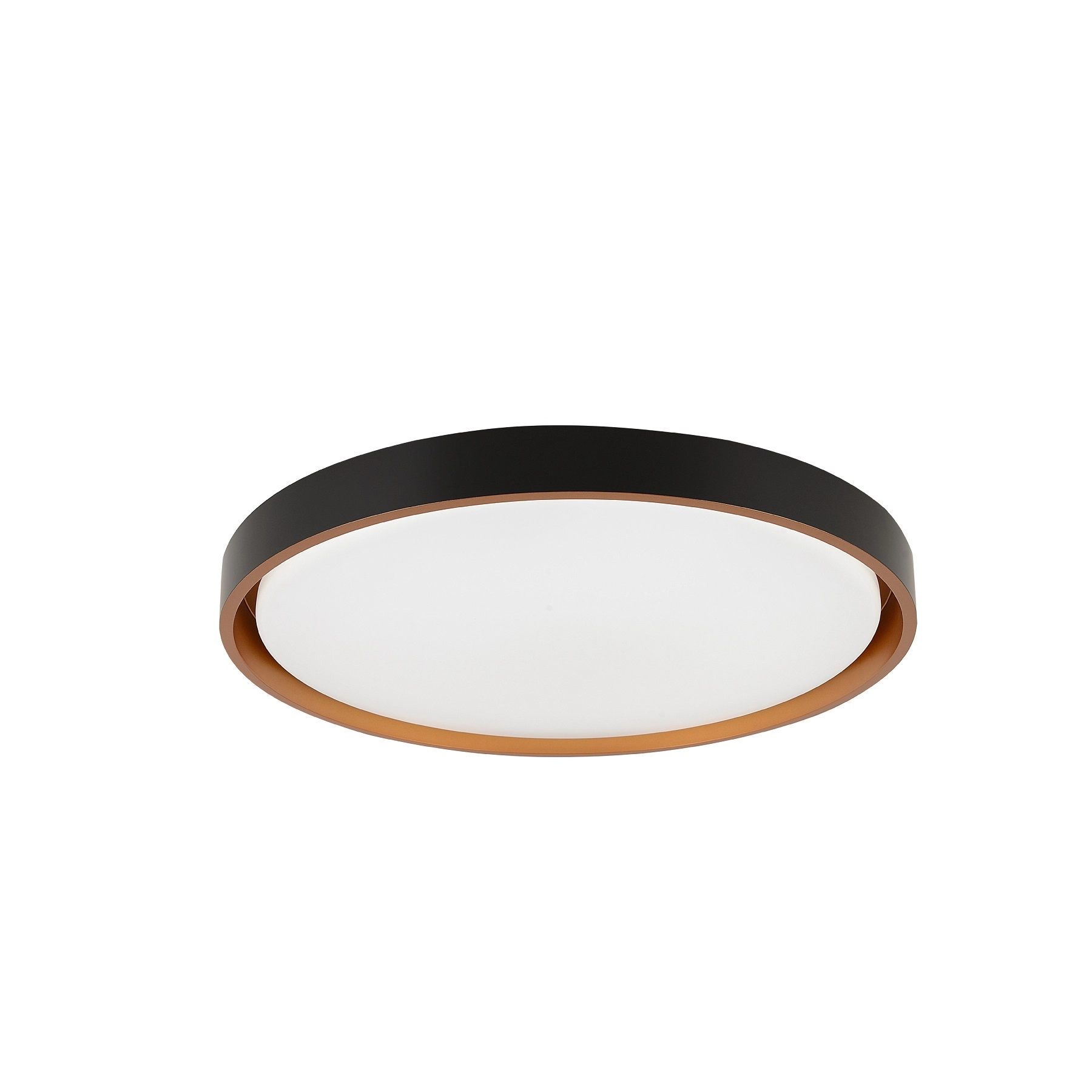 Plafon LED Redondo Preto e Dourado 51cm Plástico e Aço Montana Hevvy