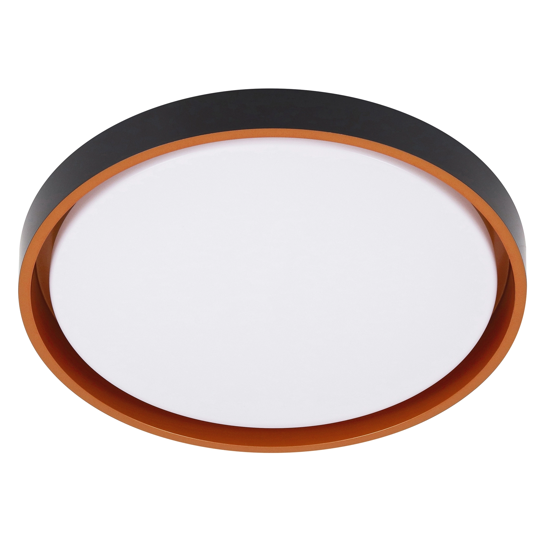 Plafon LED Redondo Preto e Dourado 41cm Plástico e Aço Montana Hevvy