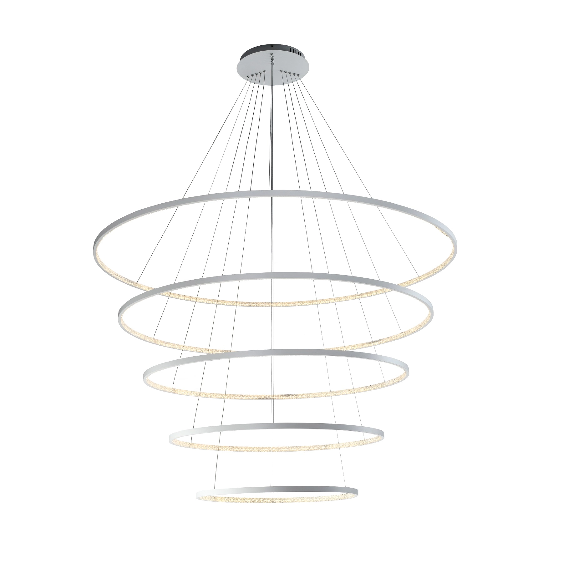 Pendente LED 5 Anéis Branco 157W Milano Hevvy