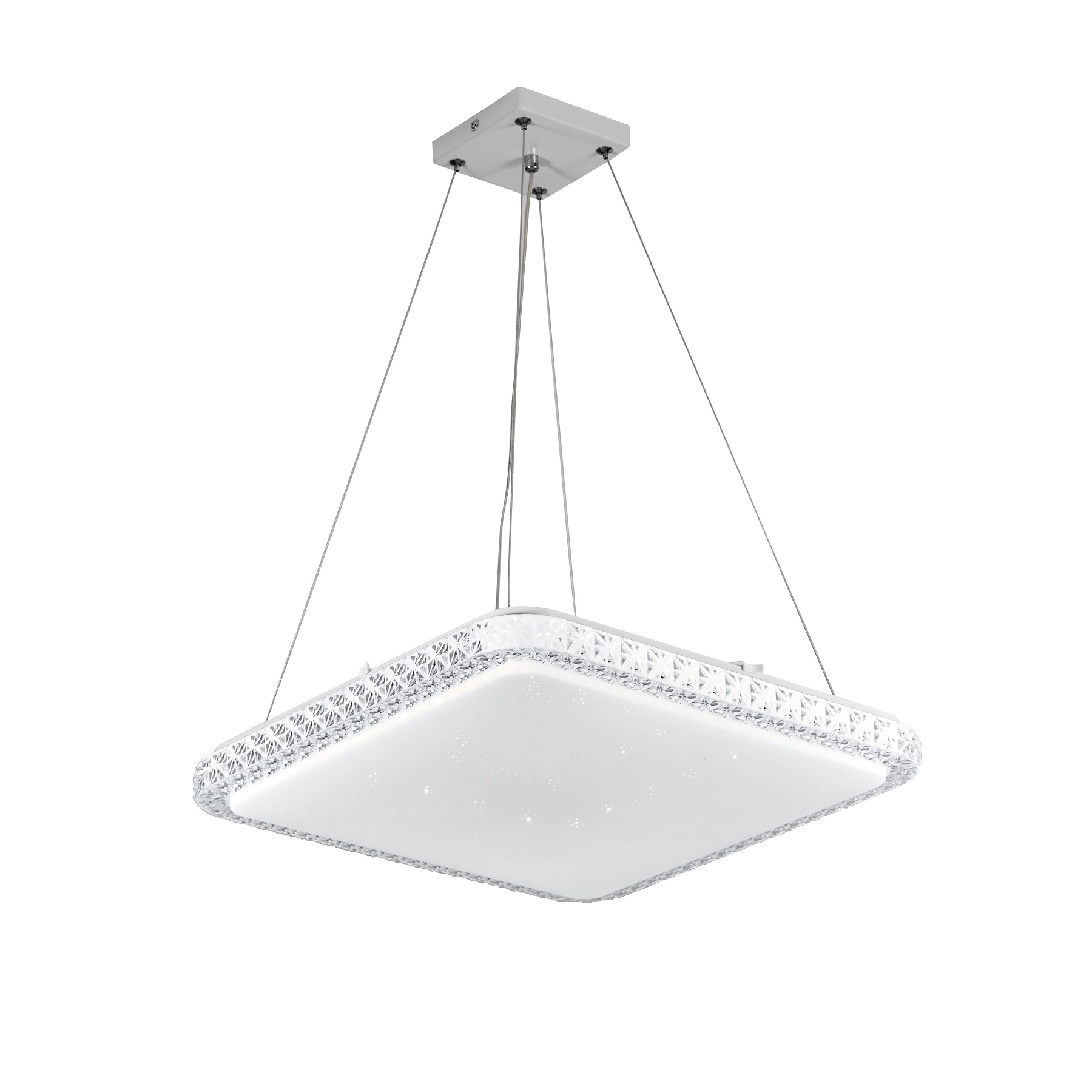 Pendente LED Quadrado Branco 44cm Fiann Hevvy