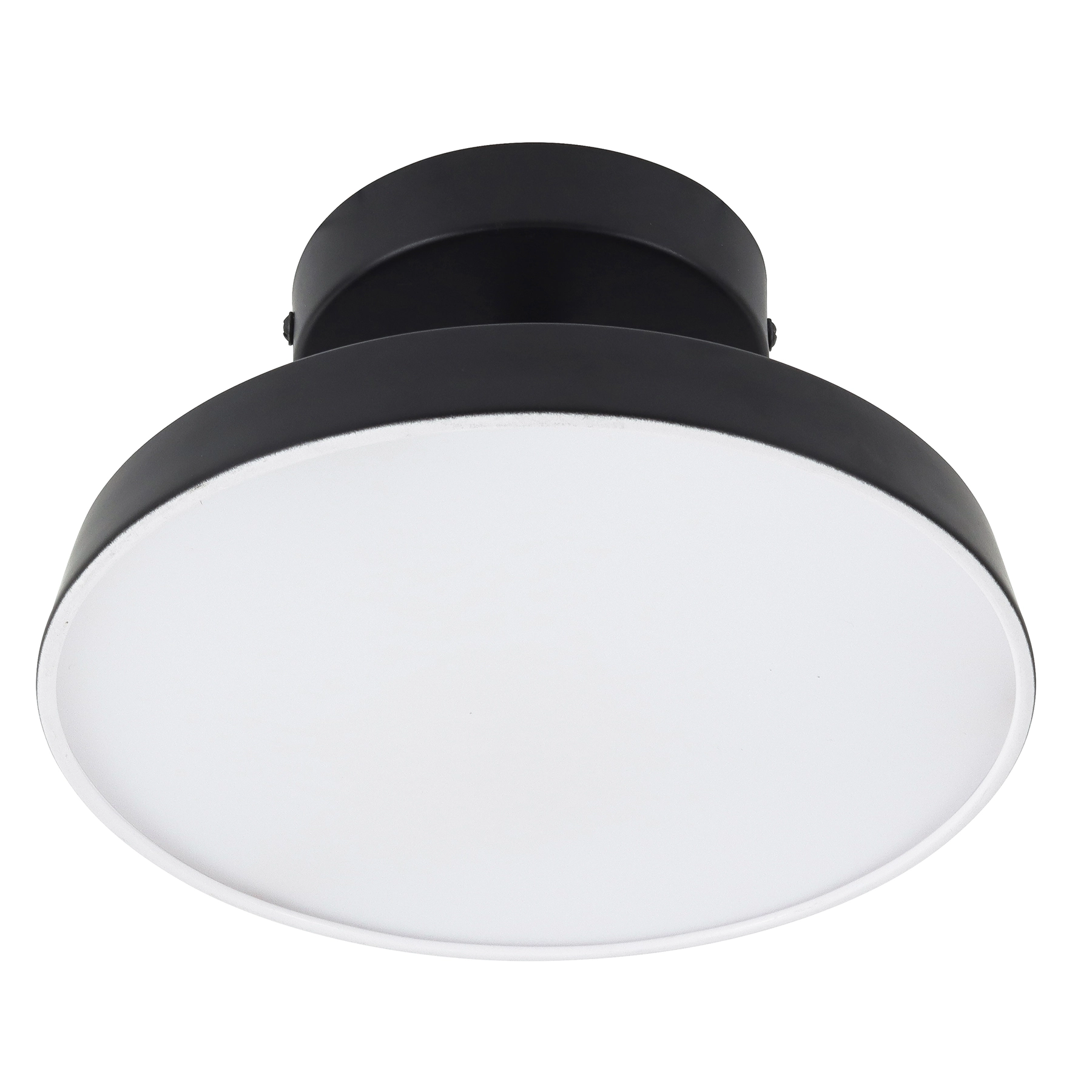 Plafon LED Redondo Preto 23cm Plástico e Aço Ret Hevvy