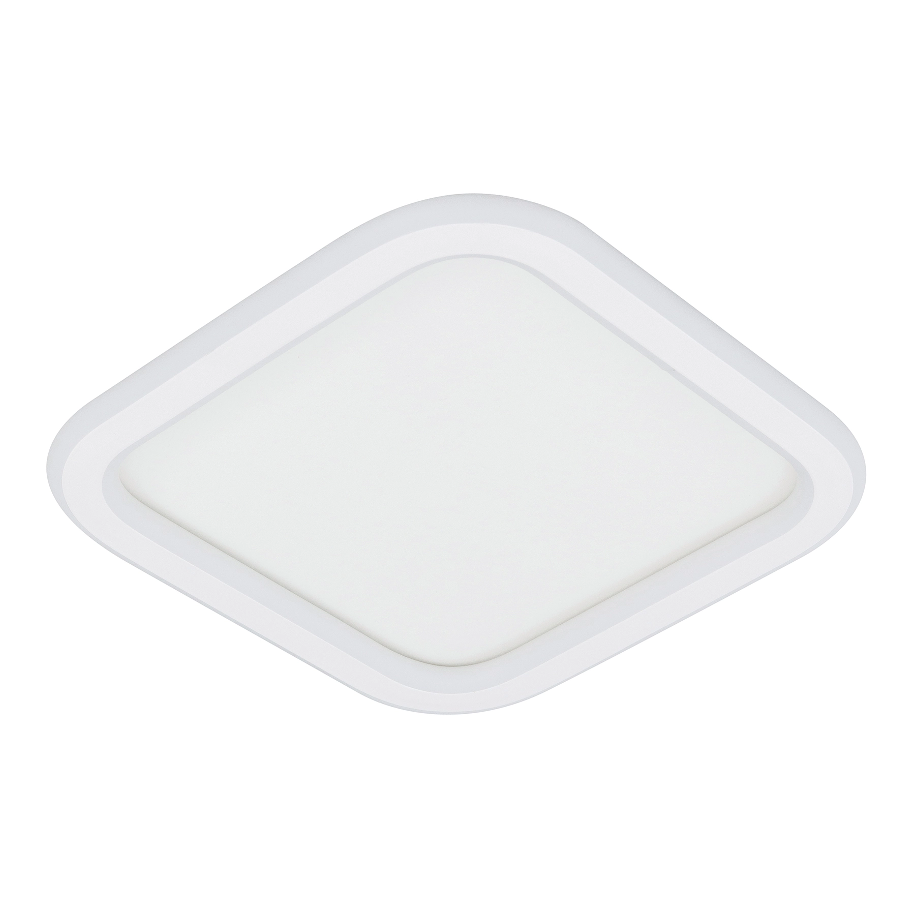 Plafon LED Quadrado Branco 30cm Plástico e Aço Slin Hevvy