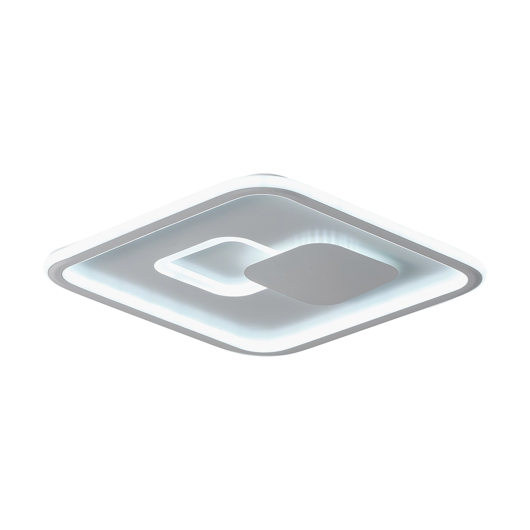 Plafon LED Quadrado Branco 40cm Plástico e Aço Slin 1138/400F Hevvy