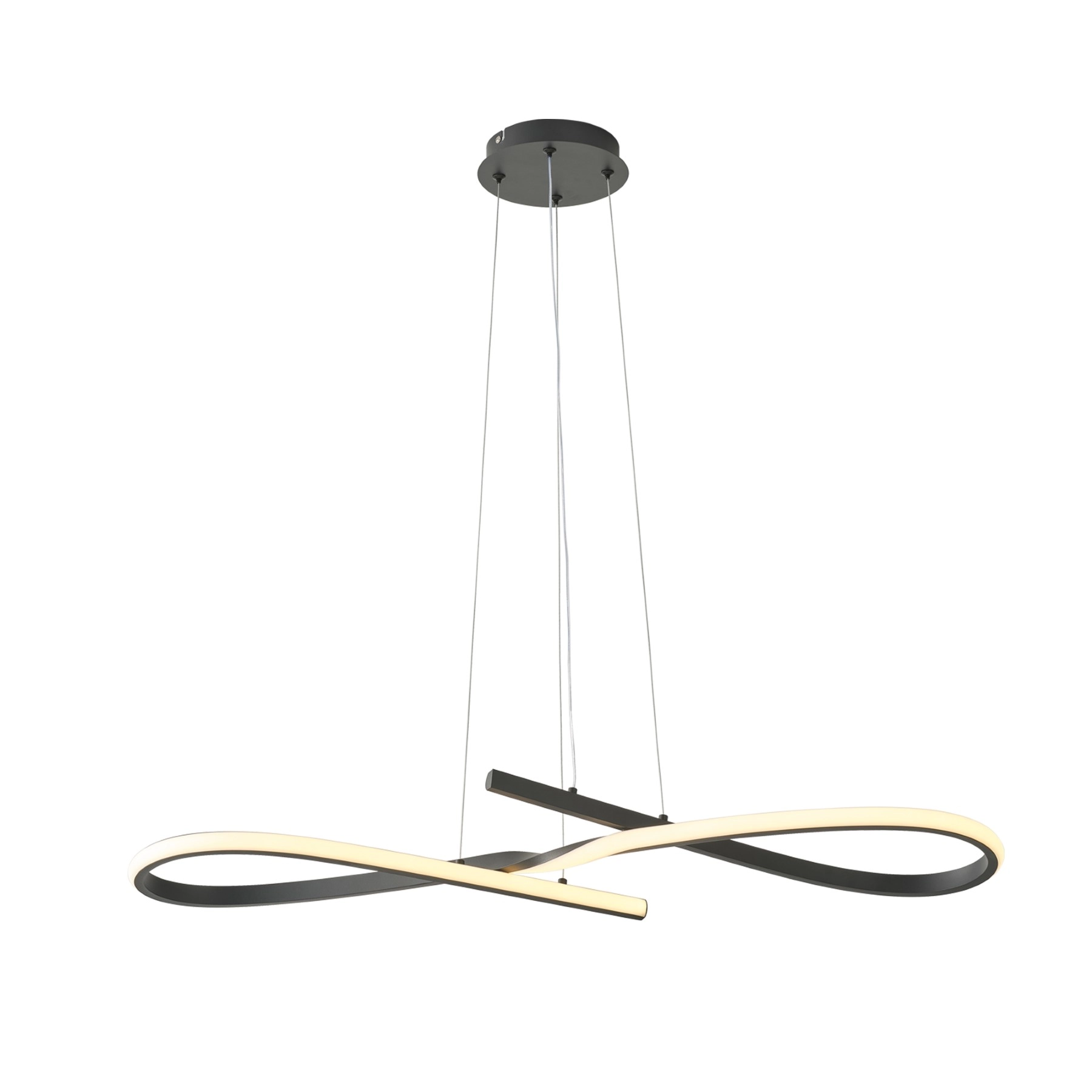 Pendente Espiral Com LED Preto Metal Horion Hevvy Iluminação