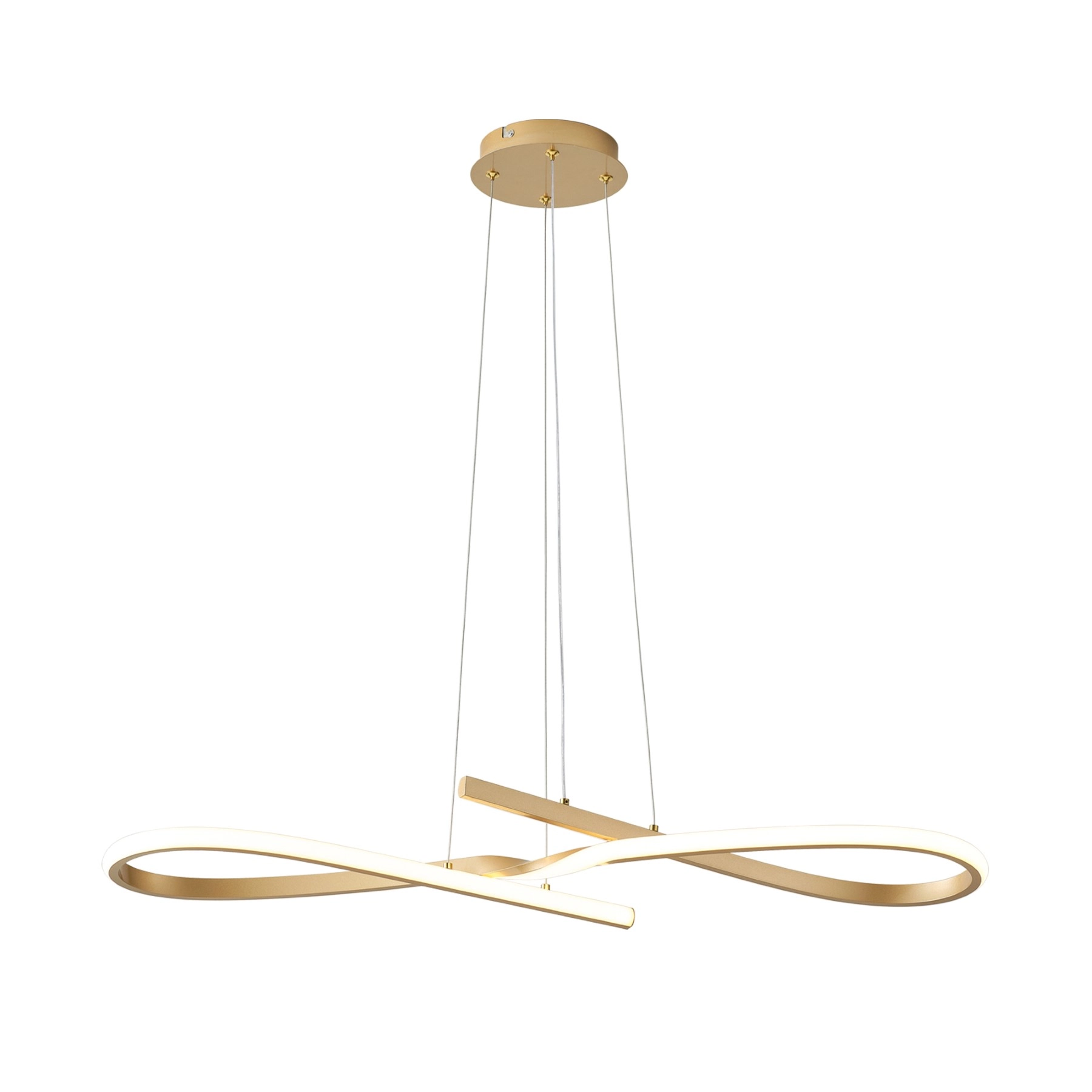 Pendente Espiral Com LED Dourado Metal Horion Hevvy Iluminação